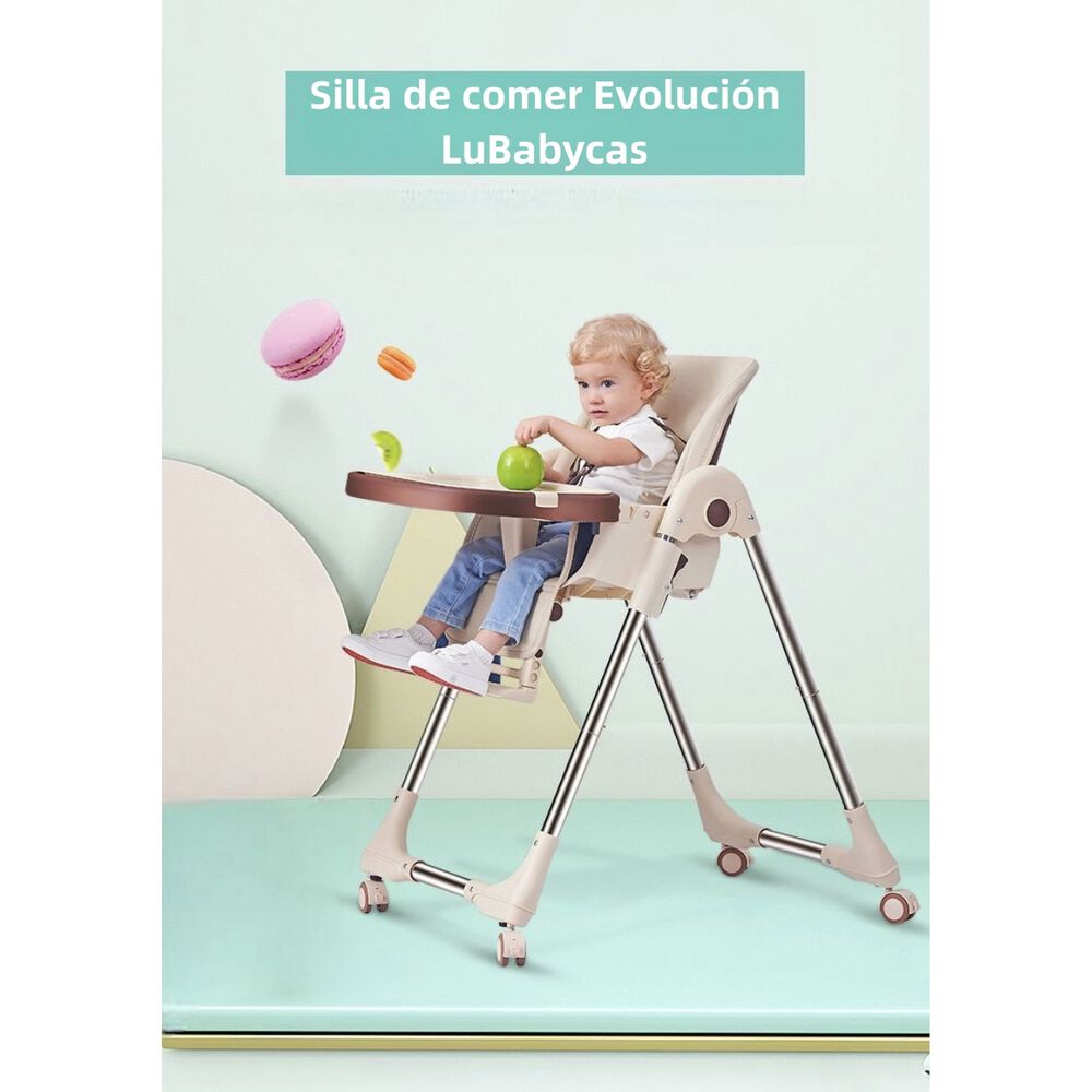 Silla De Comer Multiposiciones Plegable Verde Lubabycas image number 1.0