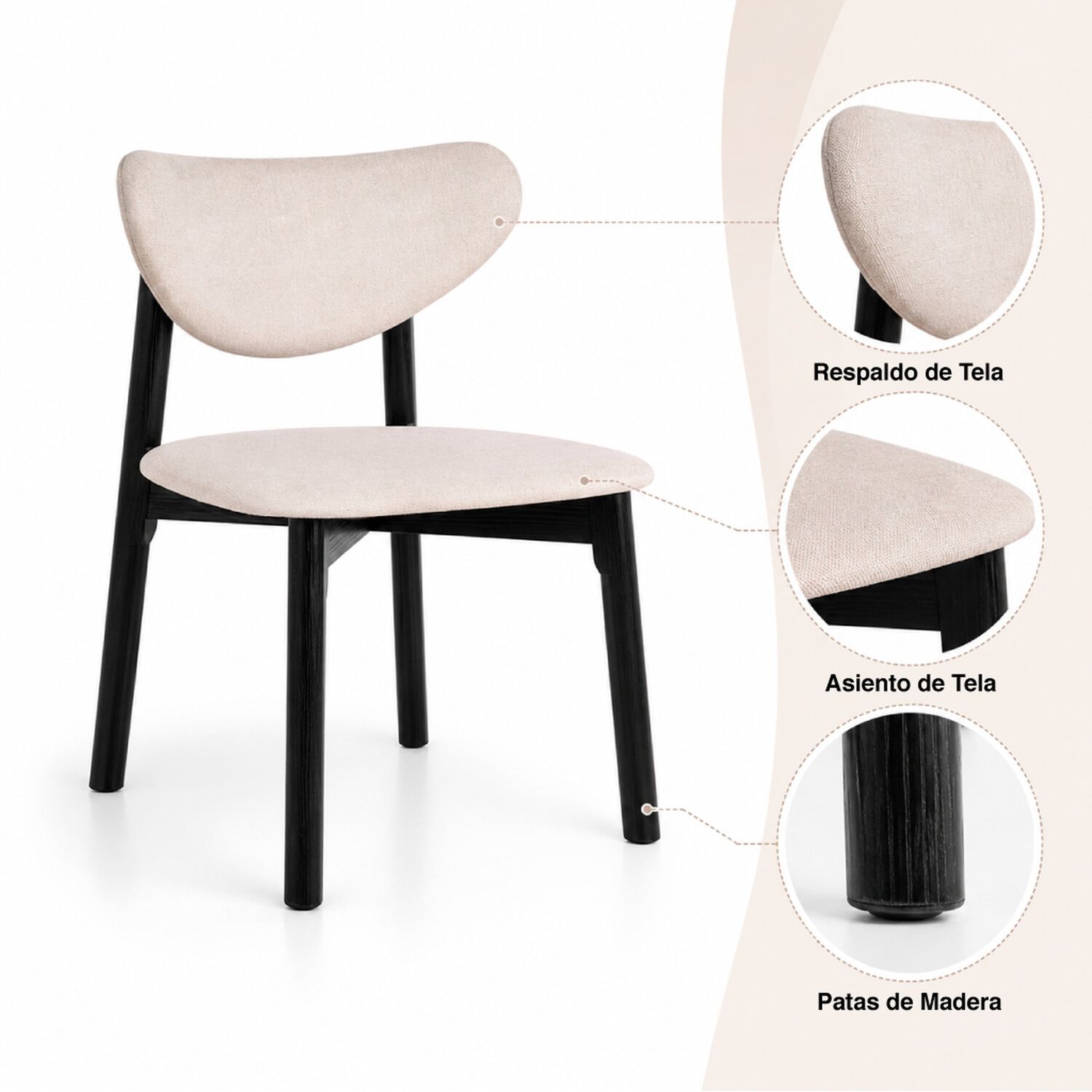 Silla De Comedor Madera Teng 49x61x80 image number 4.0
