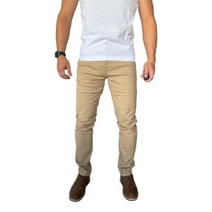 Pantal&oacute;n Tela Elasticado Hombre Casual Caqui
