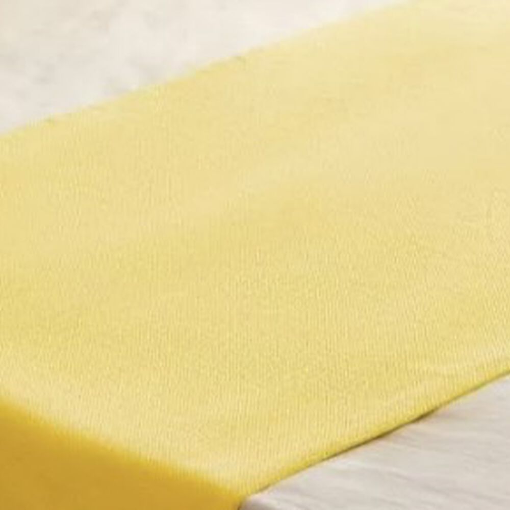 Piecera De Lino Con Pompones Medida 70x210cm King -2 Plazas. Amarillo image number 2.0