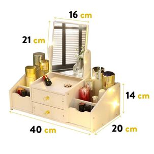 Organizador Cajón Maquillaje Con Espejo Rectangular Repisas