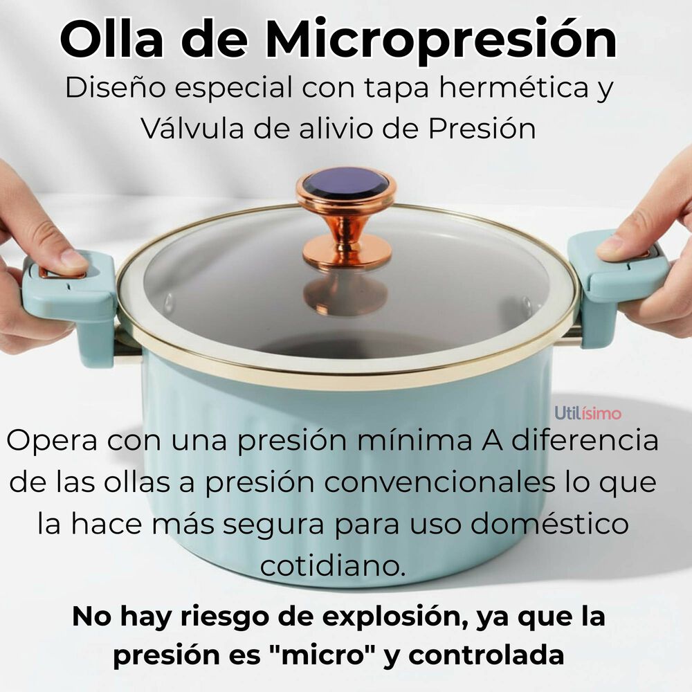 Olla De Micro Presión Esmalte Antiadherente Capacidad 12 Litros Color Azul image number 7.0