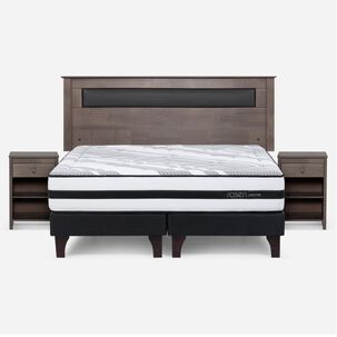 Cama Europea Rosen Driven / King / Base Dividida + Set De Maderas