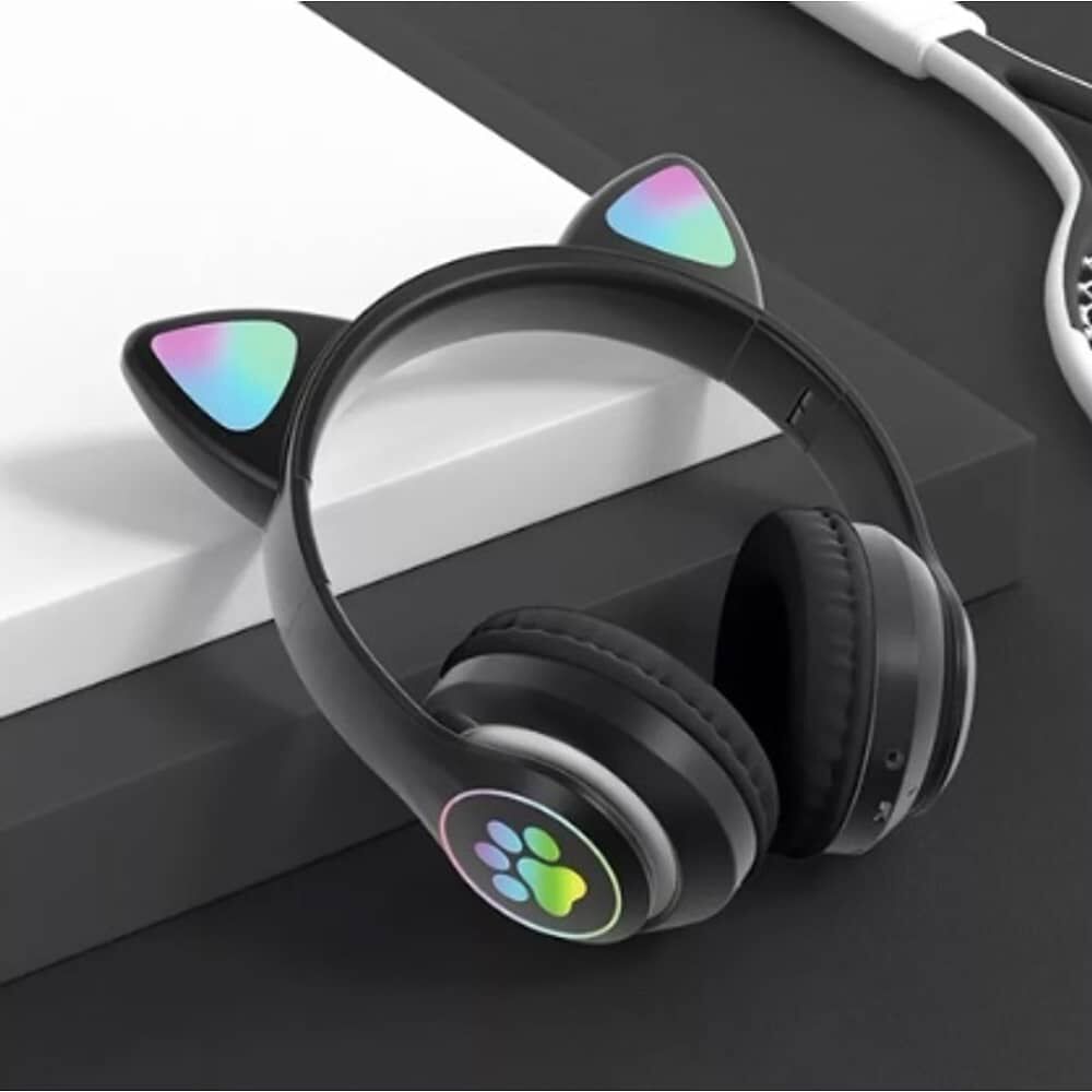 Aud&iacute;fonos Gamer Inal&aacute;mbricos Negro Con Luz Led image number 4.0