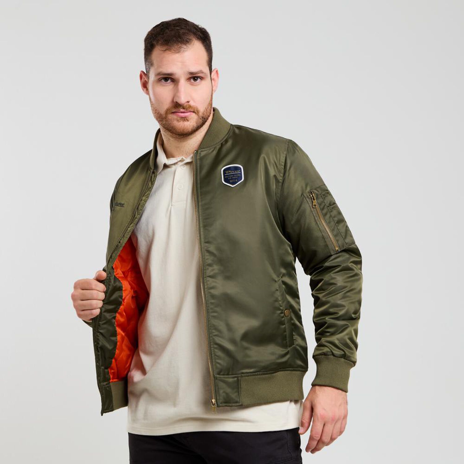 Chaqueta Bomber Regular Cuello Redondo Hombre Peroe image number 2.0