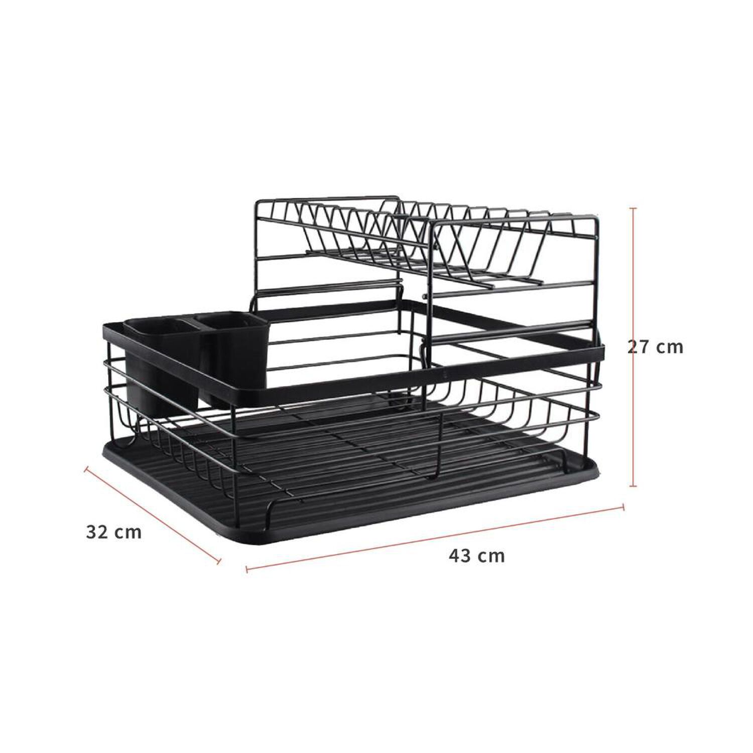 Secaplatos Escurridor 2 Niveles Acero Inox Negro Simplit image number 6.0