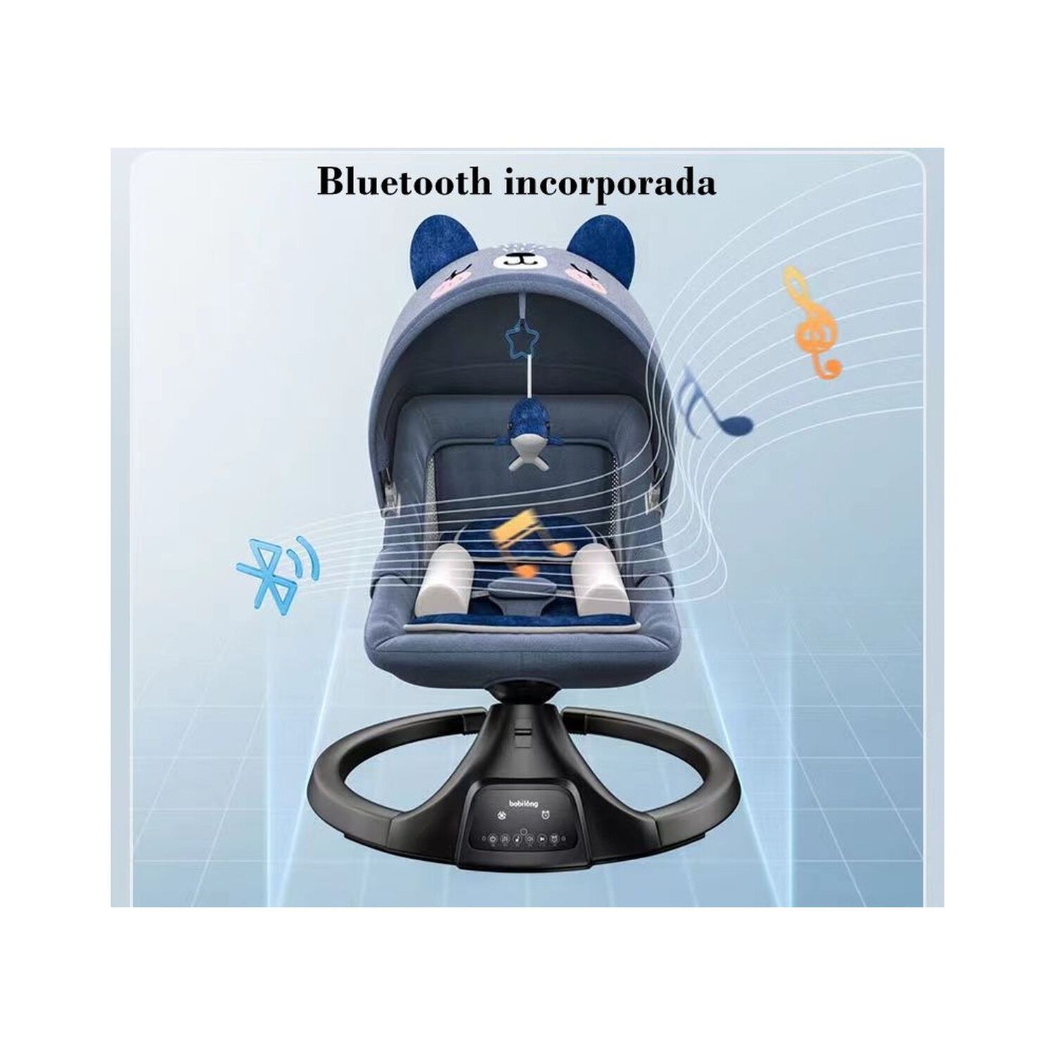 Mecedora El&eacute;ctrica Reclinable Bluetooth Lubabycas Osito image number 12.0