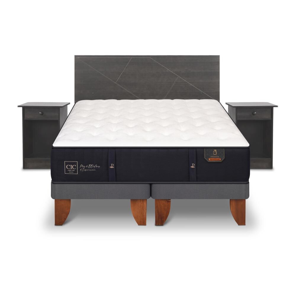 Cama Europea Cic Premium / King / Base Dividida + Set De Maderas image number 0.0