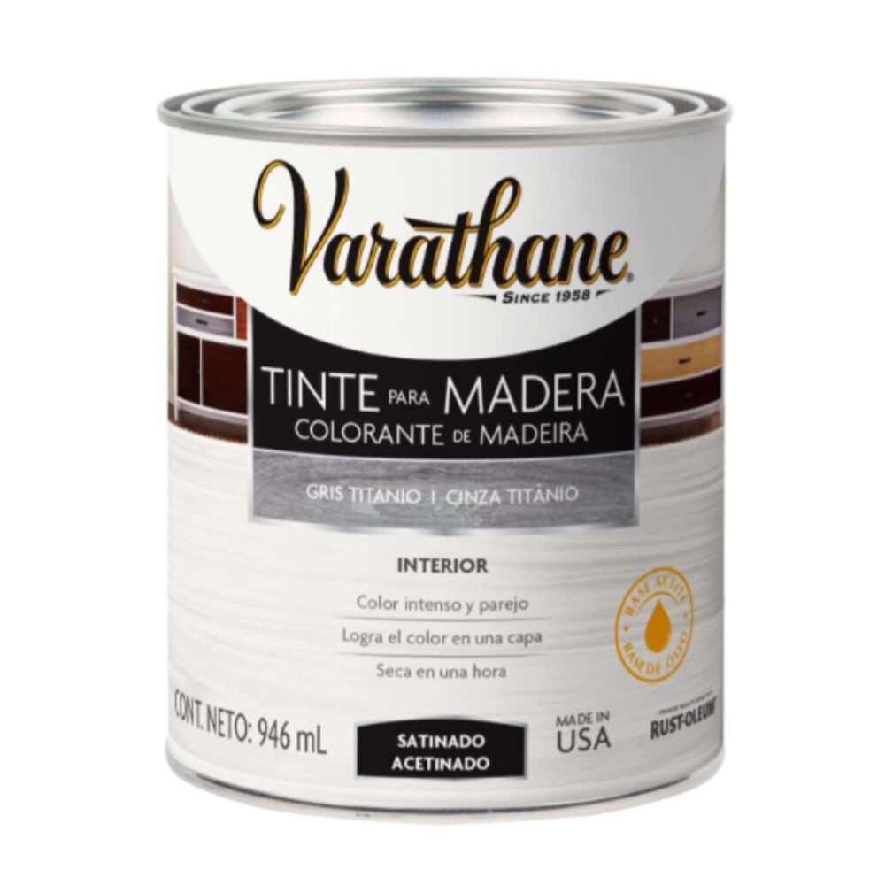 Tinte Para Madera Satinado 946ml Gris Titanio - Varathane image number 0.0