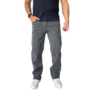 Jeans Elasticados Rectos Straight Fit Gris