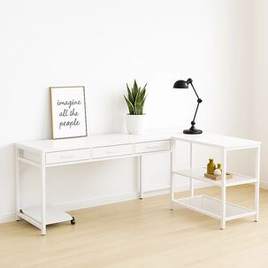 Escritorio Prisma En L - Blanco