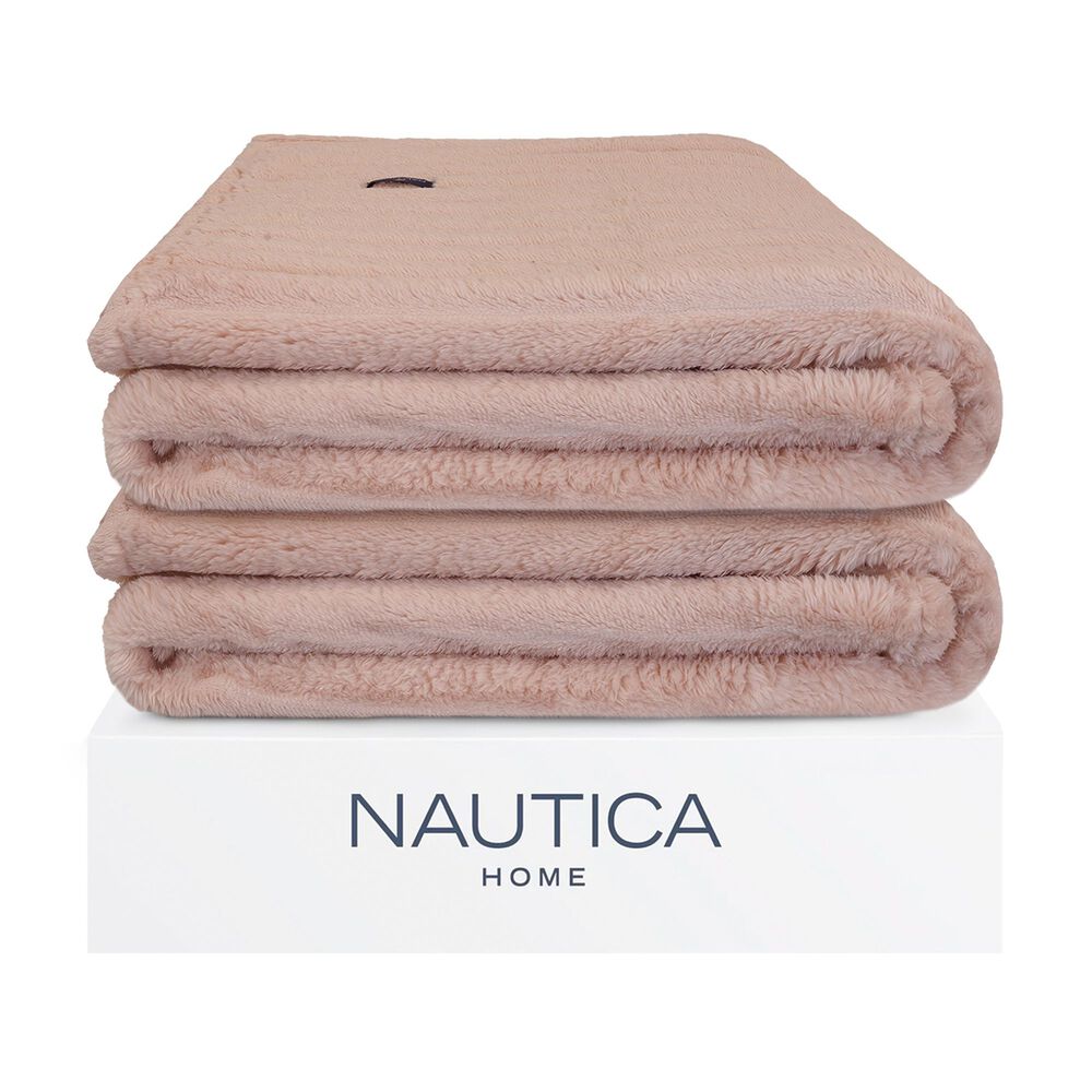 Pack 2 Mantas De Cama Nautica Home Jacquard Franela Ultrasuave 127x178cm Rosa image number 1.0