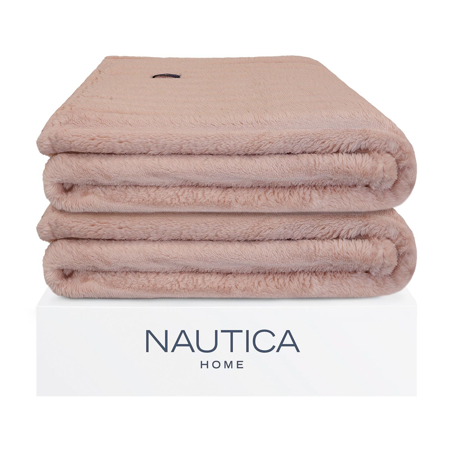 Pack 2 Mantas De Cama Nautica Home Jacquard Franela Ultrasuave 127x178cm Rosa image number 1.0
