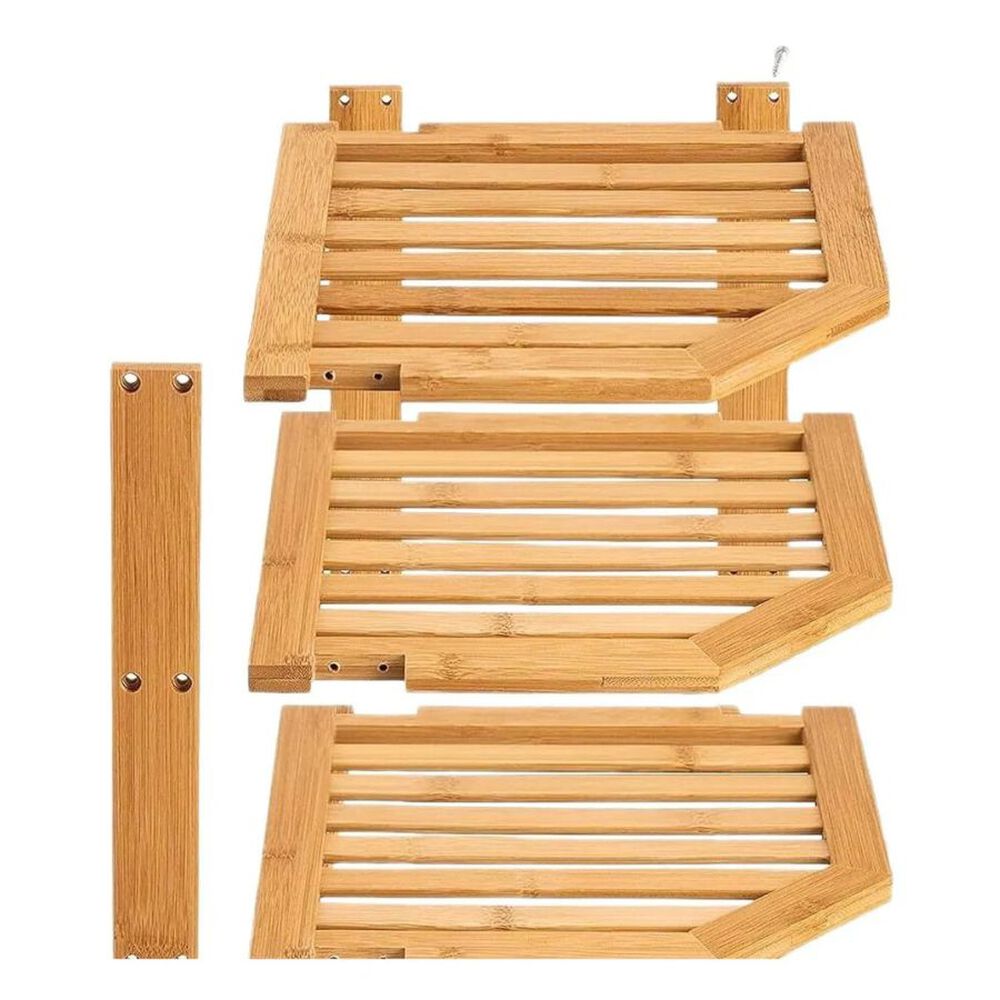 Estante Esquinero De Cocina Bambú Organizador 3 Niveles 25x25 image number 4.0