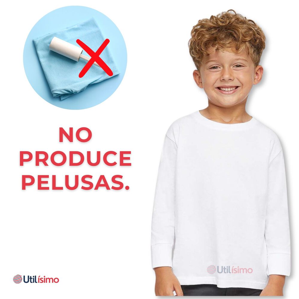 Pack 6 Camisetas Poleras Polar Manga Larga Primera Capa Blanco image number 8.0