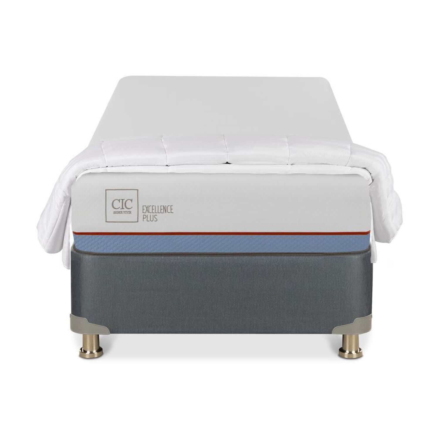 Cama Americana Cic Excellence Plus / 1 Plaza / Base Normal + Plum&oacute;n image number 1.0