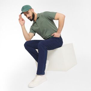 Pantal&oacute;n Liso Tiro Medio Slim Fit Hombre Az Black