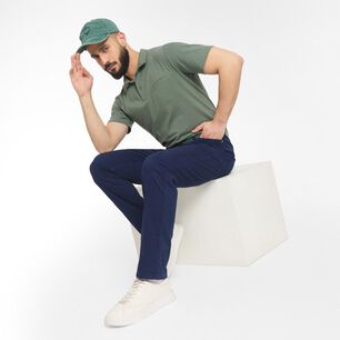 Pantal&oacute;n Liso Tiro Medio Slim Fit Hombre Az Black