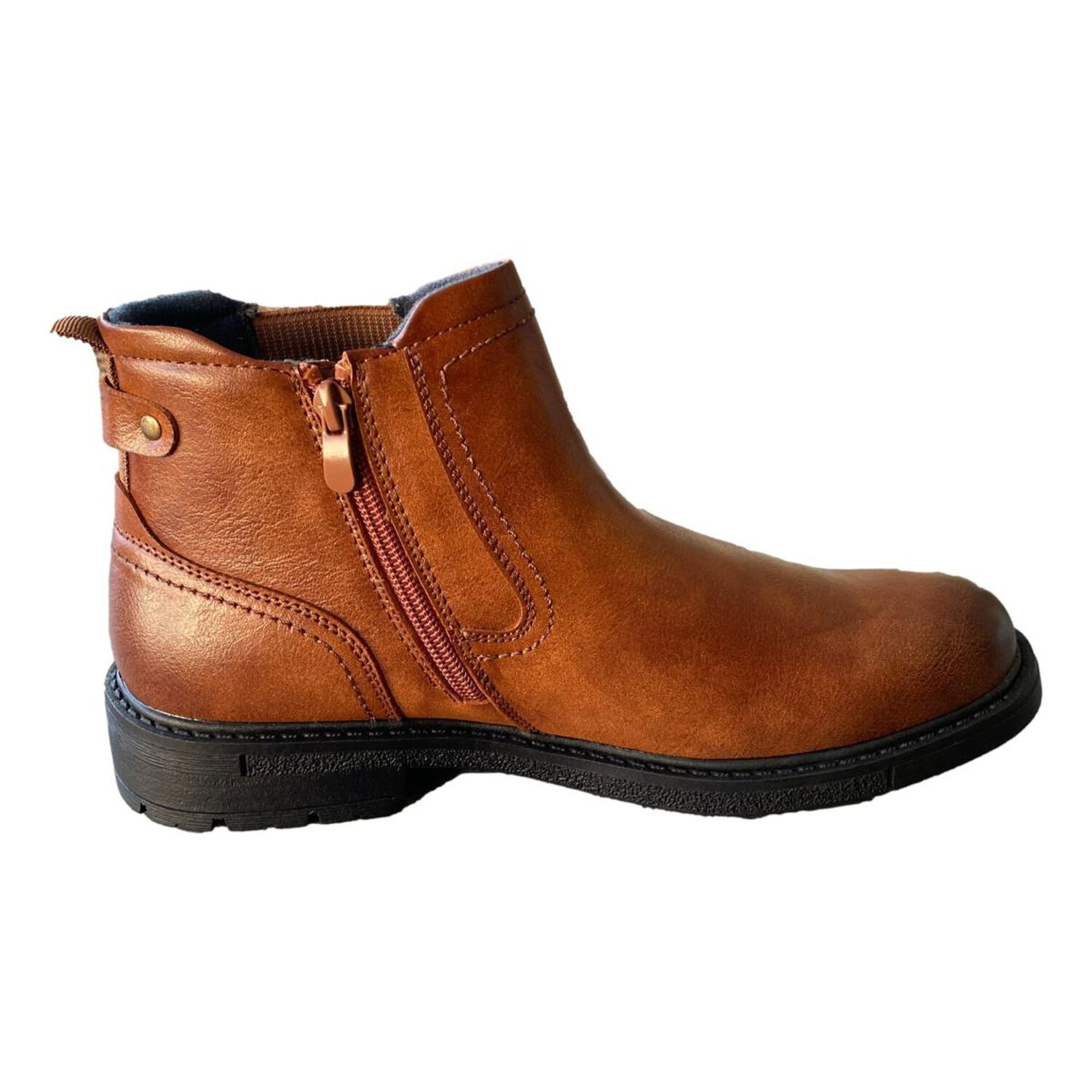 Bot&iacute;n Chelsea Hombre Agta 6007 Color Camel Y Negro image number 5.0