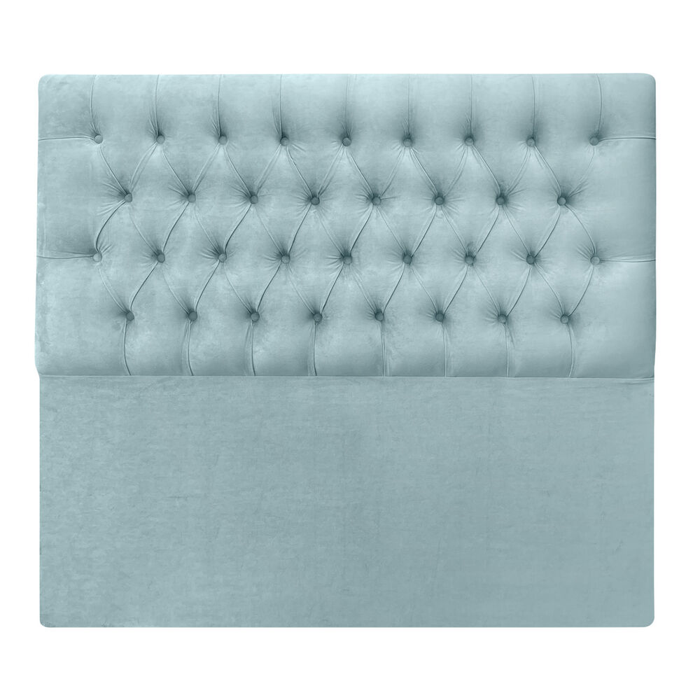 Respaldo De Cama Capitoné Premium Felpa Menta 1 Plaza image number 0.0