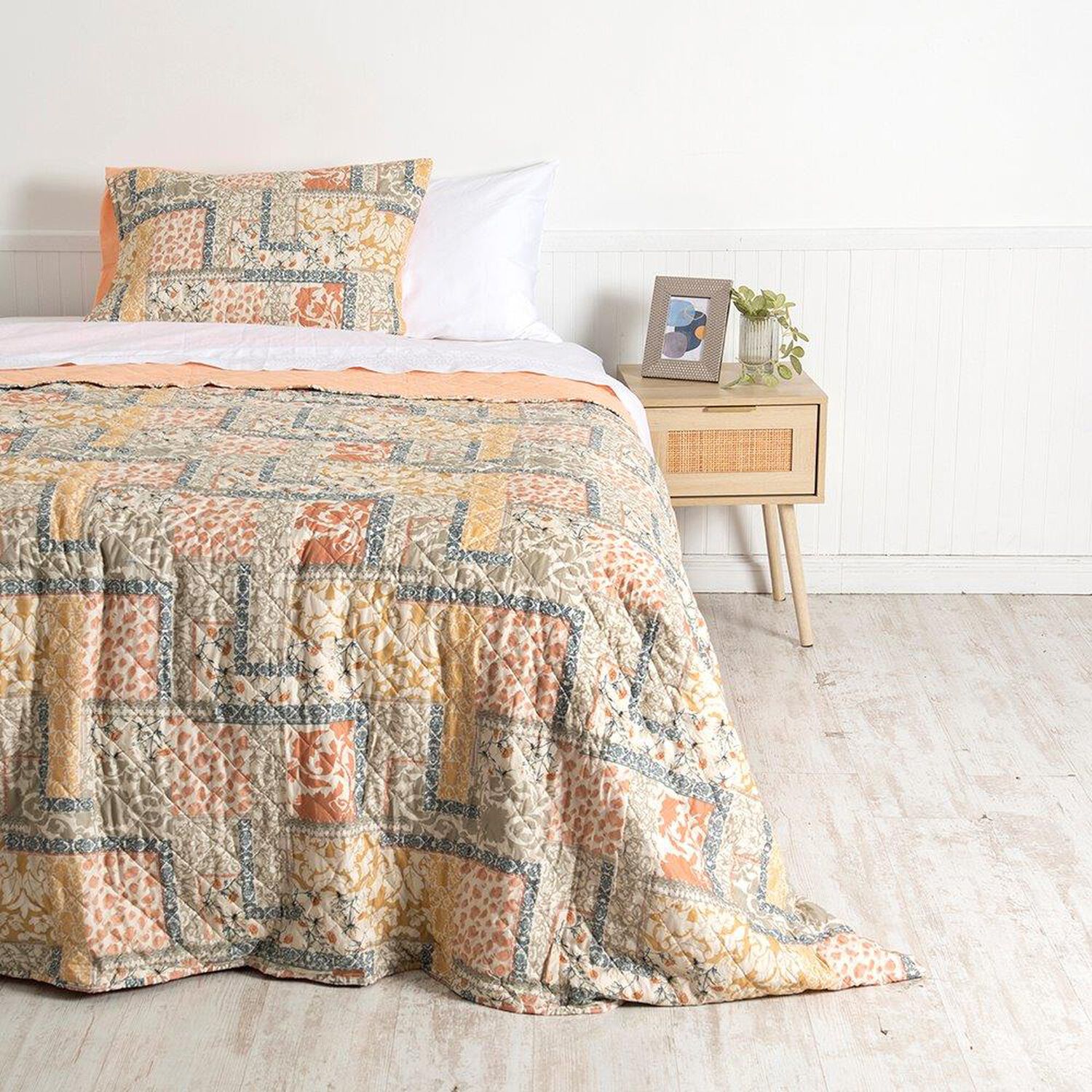 Cubrecama Quilt Cosido Patchwork 1.5 Plazas Gales image number 0.0