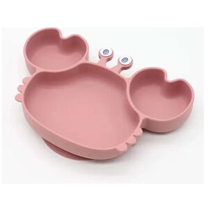 Plato De Silicona Para Bebes 23x15cm Rosado Infantil