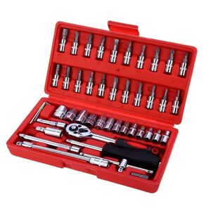 Caja De Herramientas Dados Ratchet 46 Piezas 1/4