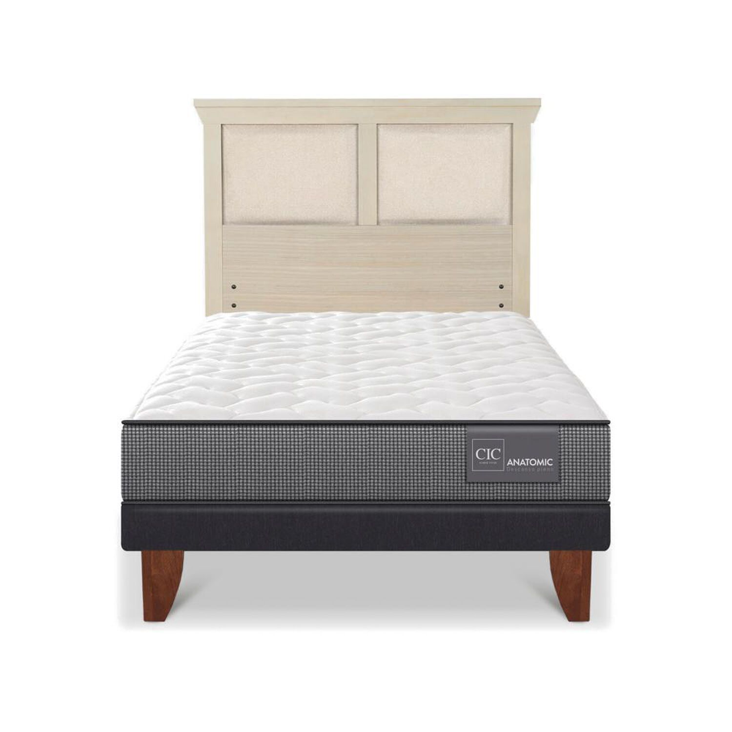 Cama Europea Cic Anatomic / 1.5 Plazas / Base Normal + Respaldo image number 0.0