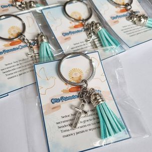 Primera Comunion 12 Llaveros + Tarjetas Recuerdos Encintados