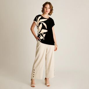 Polera Manga Kimono Manga Corta Cuello Redondo Mujer Lorenzo Di Pontti