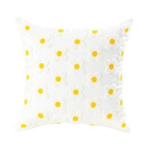 Funda Cojin Bordada 45x45 Cm Flores Blancas Peque&ntilde;as