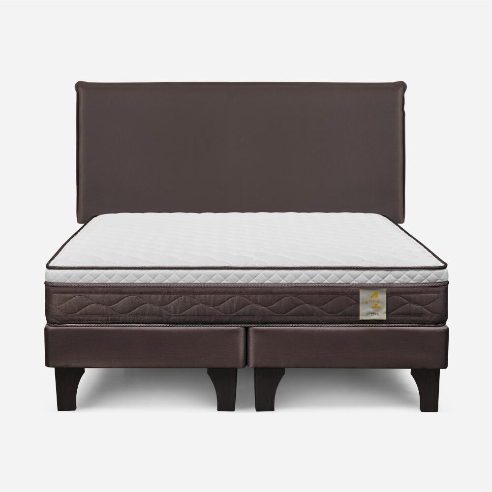 Cama Europea Rosen New Style 4 Plus / King / Base Dividida  + Respaldo Maurice Chocolate image number 0.0