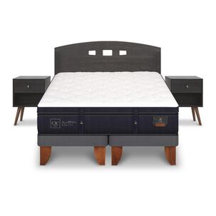 Cama Europea Cic Super Premium / 2 Plazas / Base Dividida + Set De Maderas