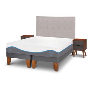 Cama Europea Cic Alaska / 2 Plazas / Base Dividida + Set De Maderas
