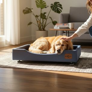 Cama De Mascotas - Talla L Extra (90x70 Cm) / Pata Montessori 3 Cm (gris)