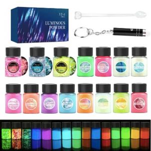 Pigmento Polvo Resina Uv Glitter Fluorescente