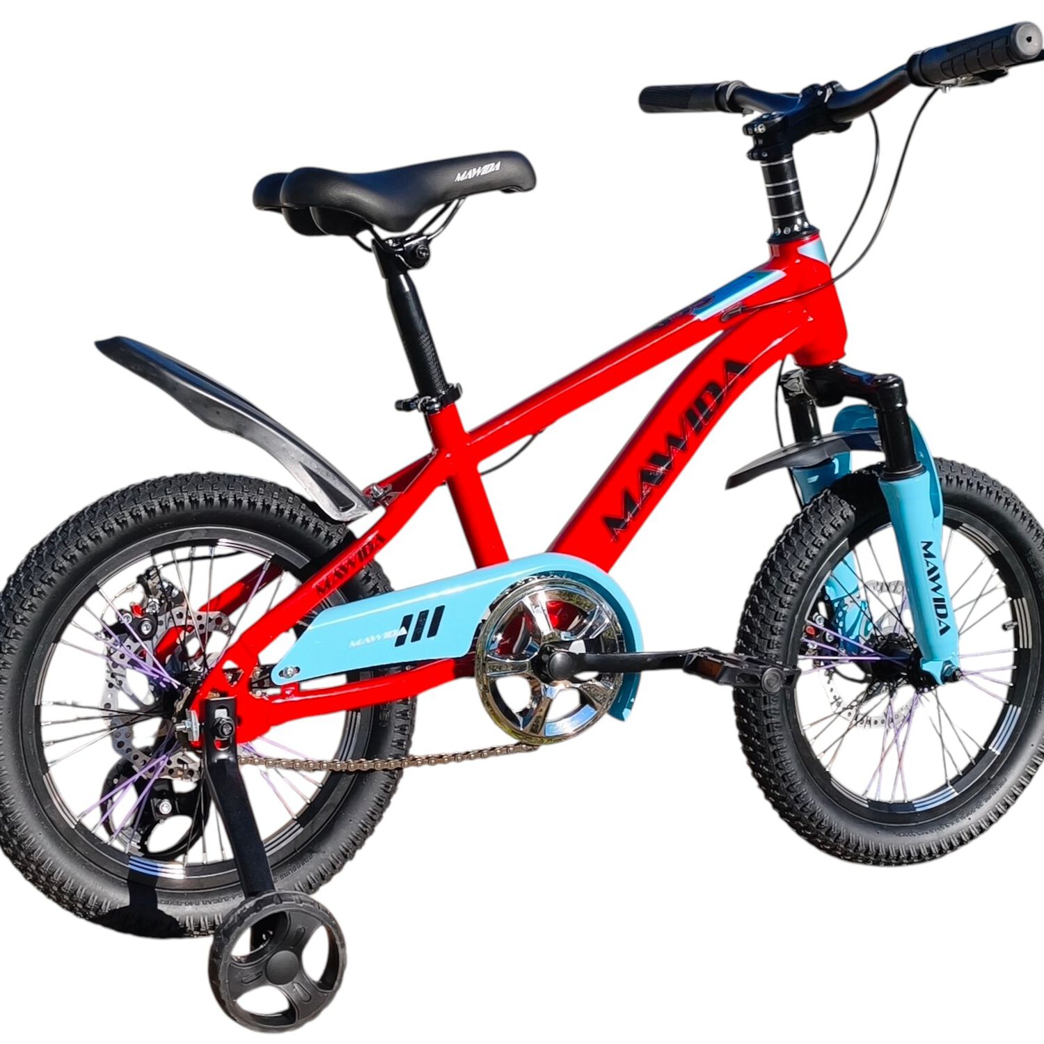 Bicicleta Aro 16 Mawida Con Freno Disco Rojo Celeste image number 3.0