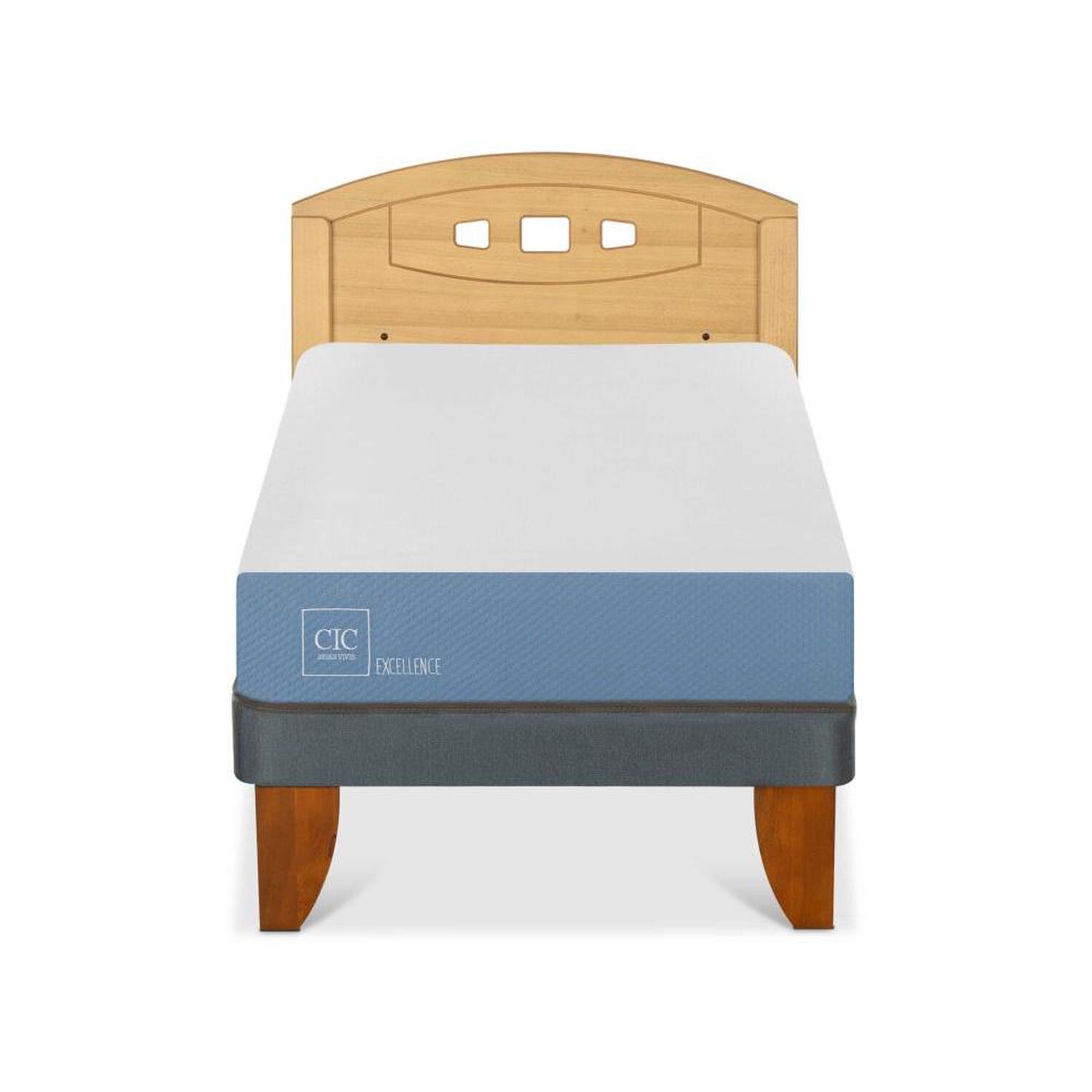 Cama Europea Cic Excellence / 1 Plaza / Base Normal + Respaldo image number 0.0