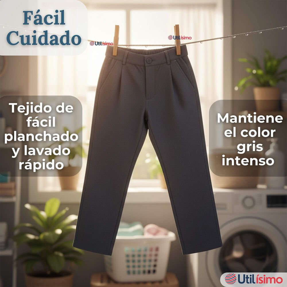 Pak 3 Pantal&oacute;n Escolar Colegio Cl&aacute;sico Gris Ni&ntilde;o Juvenil image number 9.0