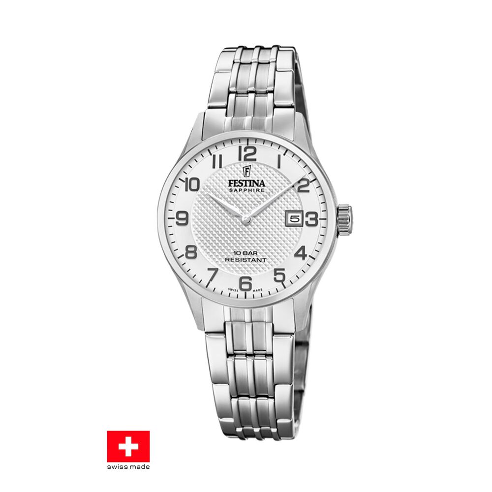 Reloj F20006/1 Festina Swiss Plateado Mujer Swiss Made image number 0.0