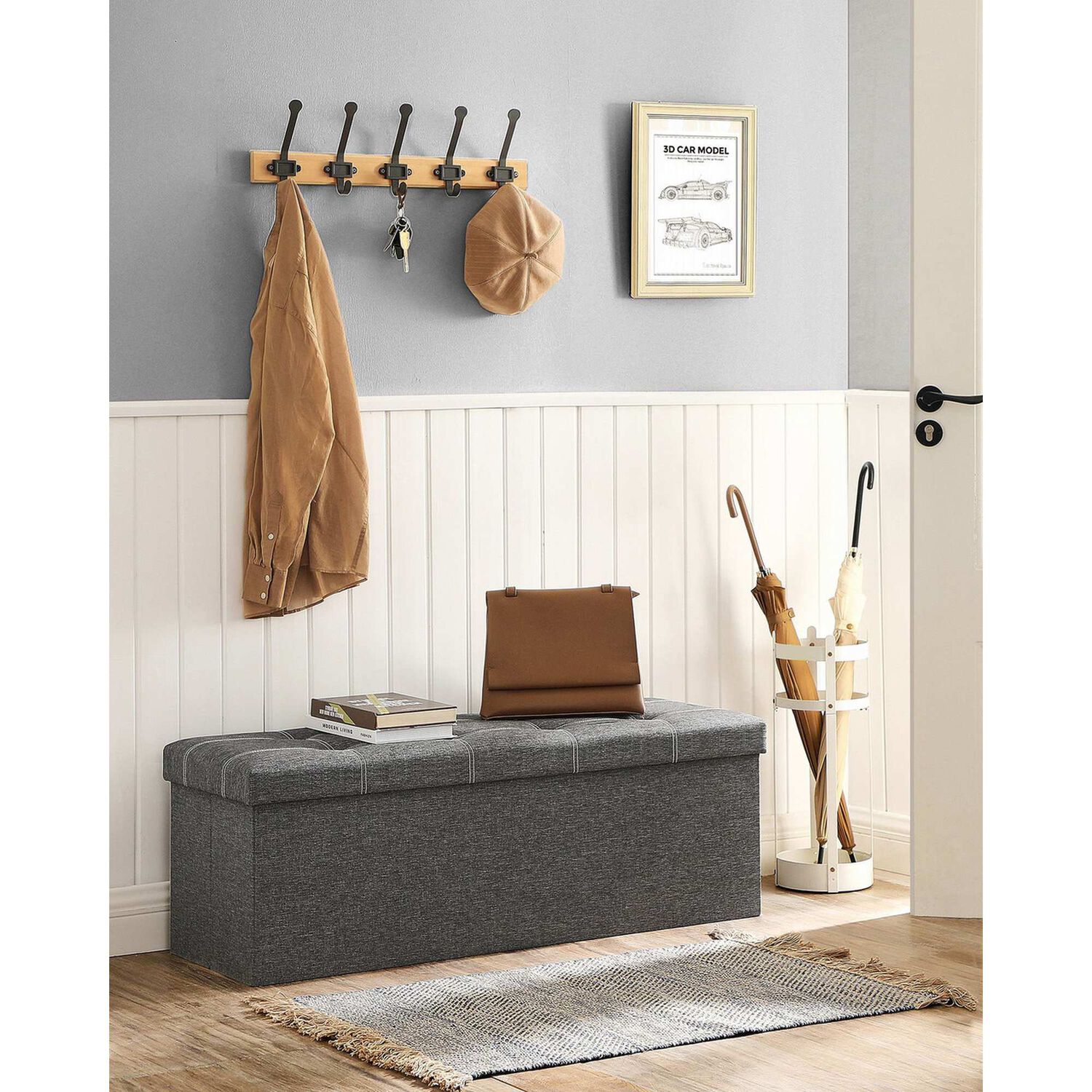 Puff Ba&uacute;l Songmics 110 Cm Banco Plegable Con Almacenamiento image number 2.0
