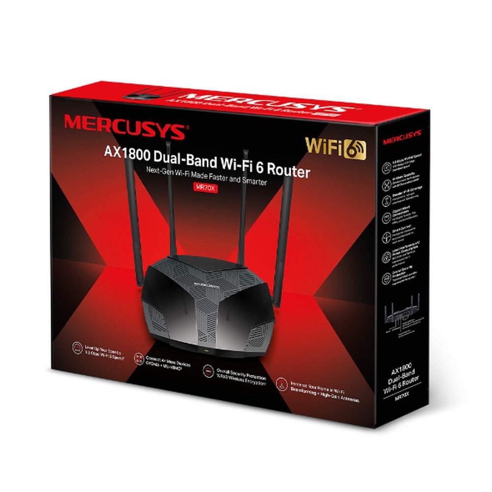Mercusys Mr70x Router Gigabit Wifi 6 Banda Dual Ax1800 Negro image number 3.0