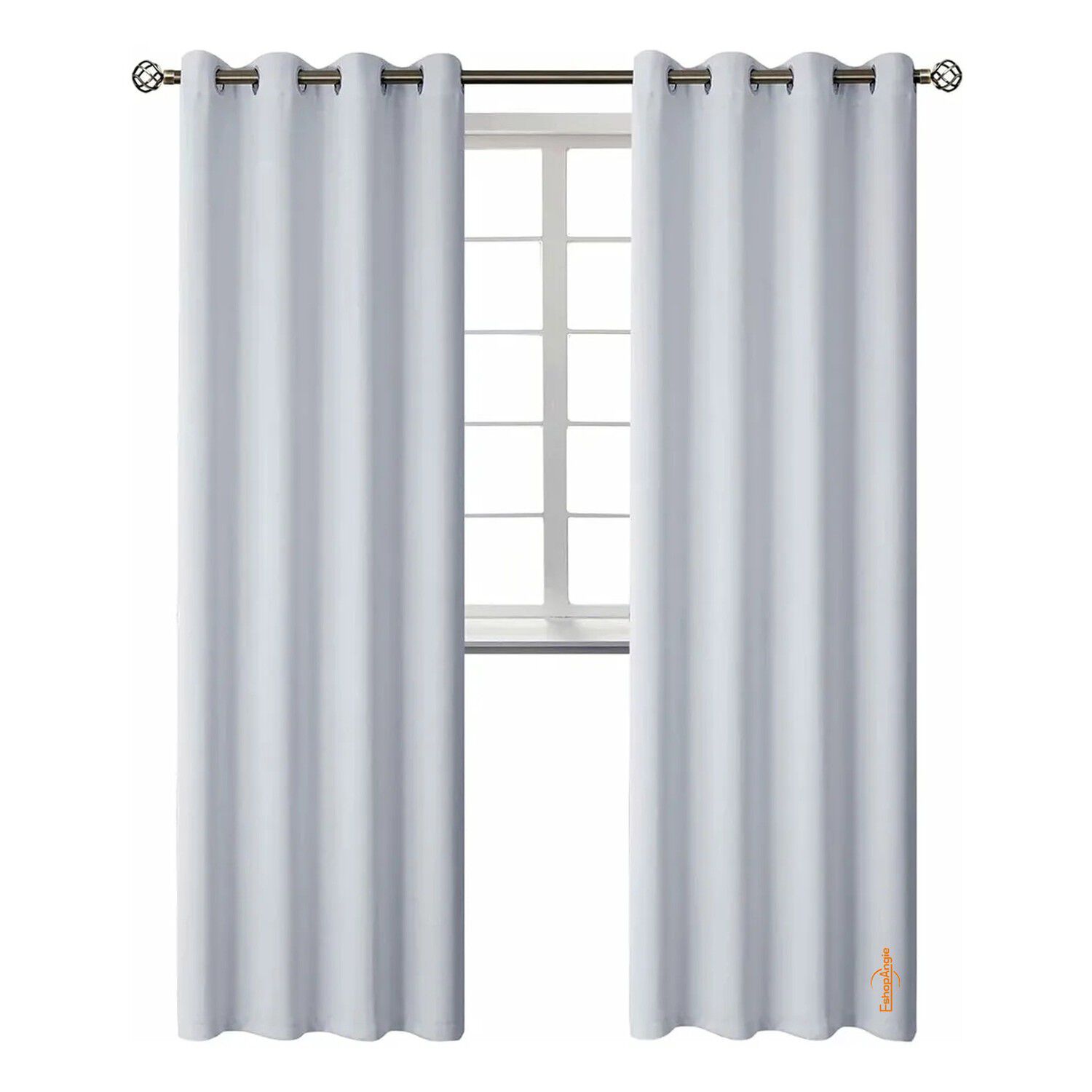 Cortina Blackout 140x220 Cm Poli&eacute;ster Blanco Gris&aacute;ceo image number 0.0