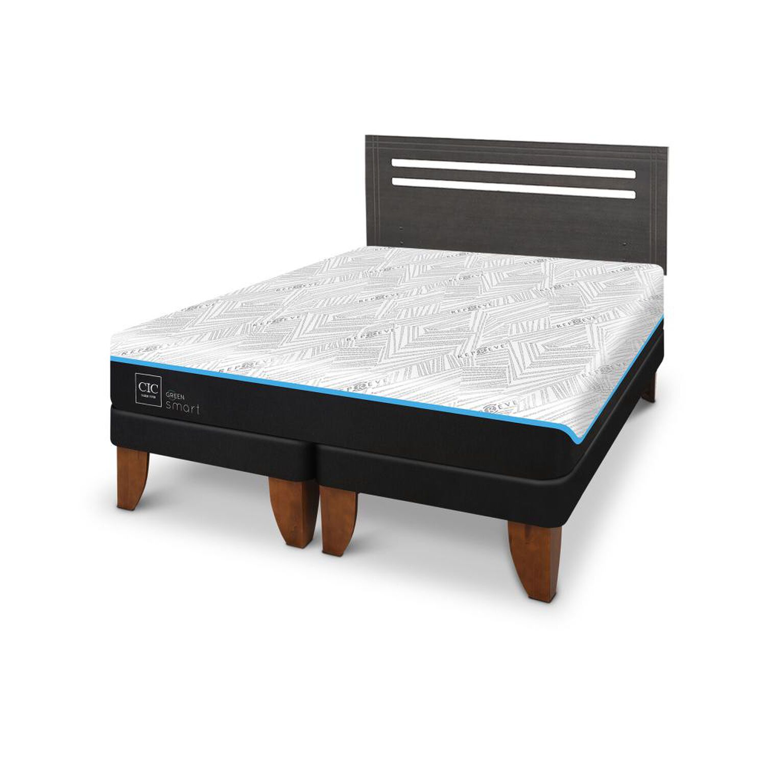 Cama Europea Cic Green Infinity / 2 Plazas / Base Dividida + Respaldo image number 1.0