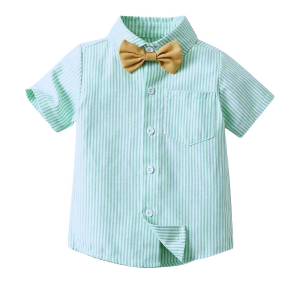 Conjunto De Vestir Con Corbat&iacute;n Y Pantal&oacute;n Corto De 6 Meses A 6 A&ntilde;os image number 3.0