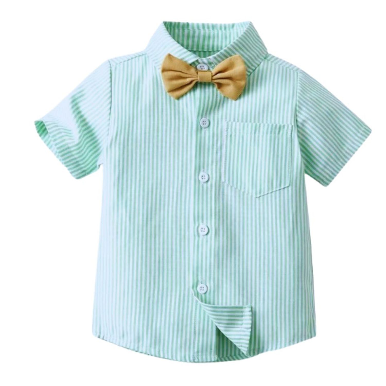 Conjunto De Vestir Con Corbat&iacute;n Y Pantal&oacute;n Corto De 6 Meses A 6 A&ntilde;os image number 3.0