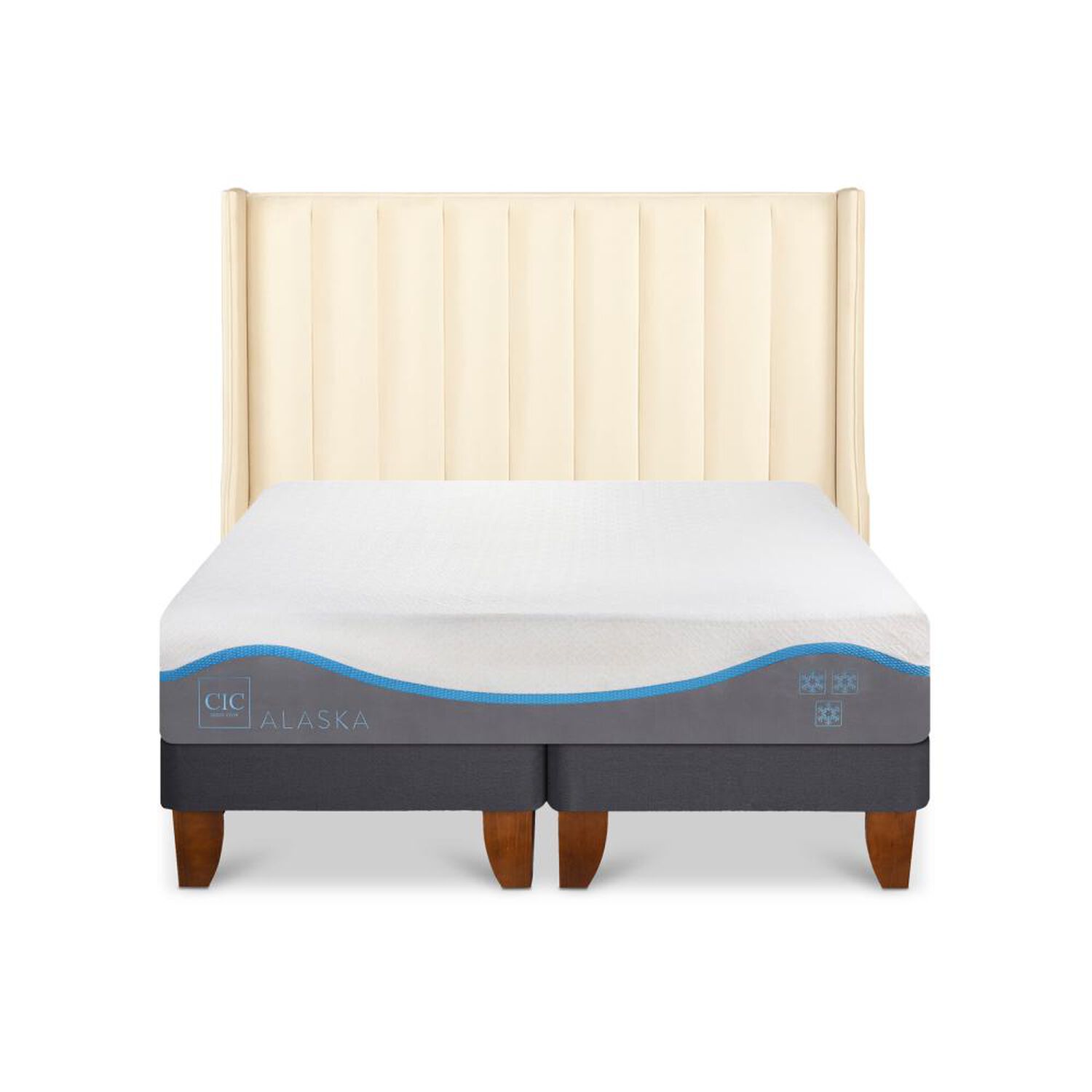 Cama Europea Cic Alaska / King / Base Dividida + Respaldo image number 0.0