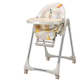 Silla De Comer Reclinable Y Plegable Crema Lubabycas