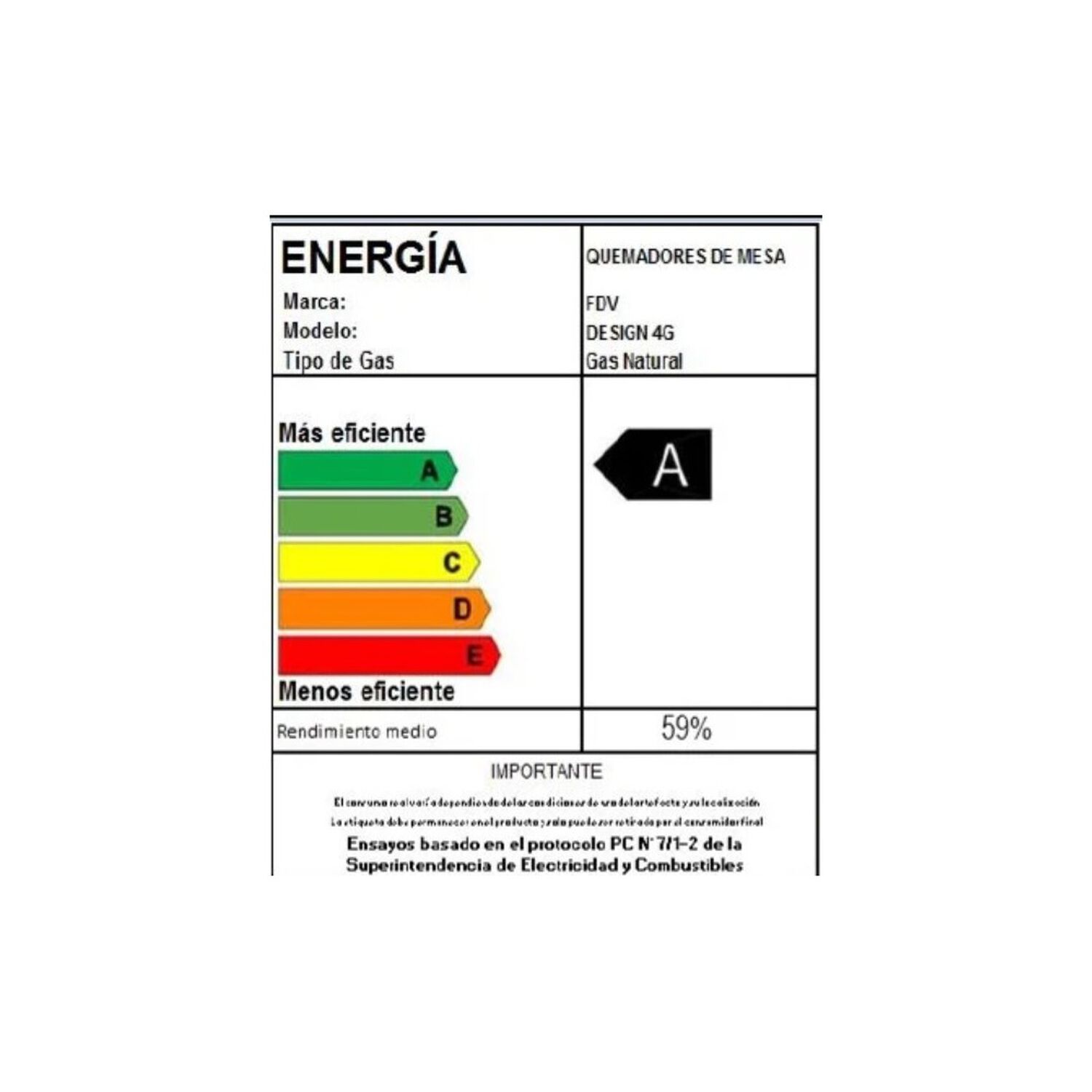 Encimera Fdv Design 4g Glx 60 Nat 2.0 image number 7.0