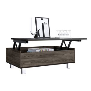 Mesa De Centro Extensible Fm-002o - Cafe Oscuro / Negro